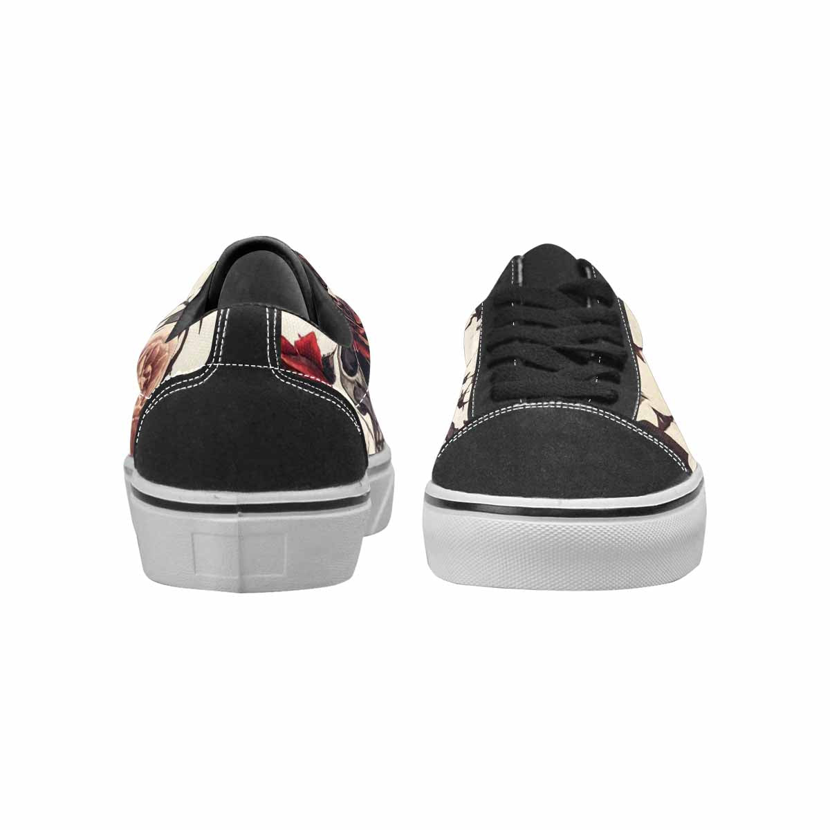 WOMEN'S Skulls - Roses Canvas Lace-Up Vivid Custom Sneakers