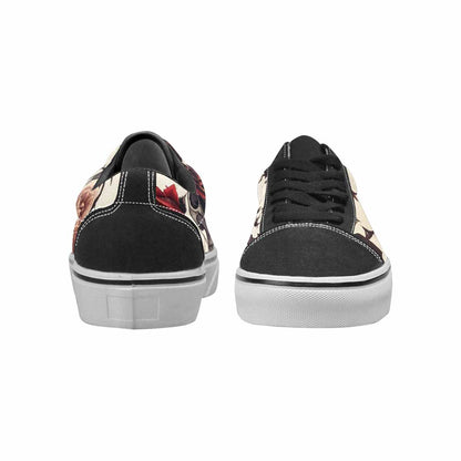 WOMEN'S Skulls - Roses Canvas Lace-Up Vivid Custom Sneakers