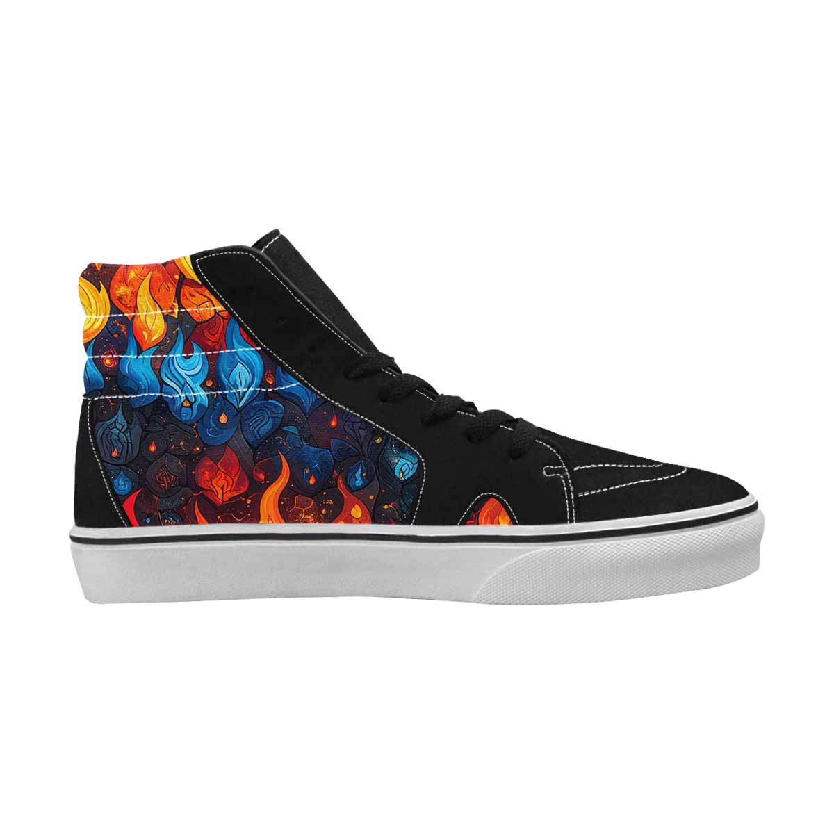 WOMEN'S Fire Flame High Top Canvas Surreal Custom Sneakers