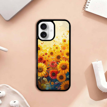 iPhone 17 Case — Full Color Vibrant Sunflower Floral, Custom Printed Phone Case