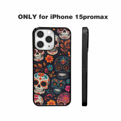 iPhone 15 Pro Max Case — Dia De Los Muertos Sugar Skull, Custom Printed Phone Case