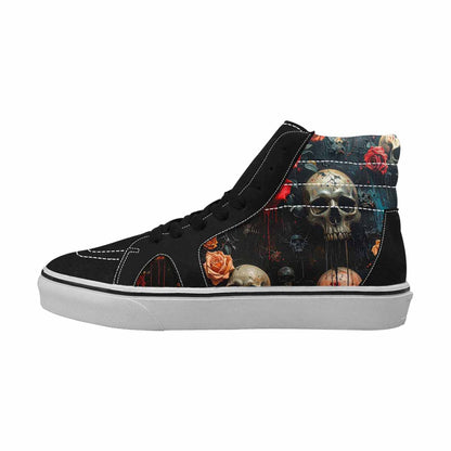 MEN'S Skulls High Top Canvas Unique Print Wallpaper Art All Over Print Shoes