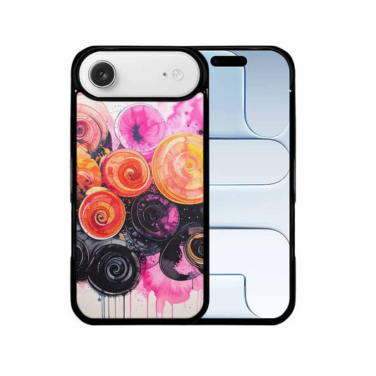 iPhone 17 Air Case — Tie Dye Swirls Black Pink Tie, Custom Designed Case Cover