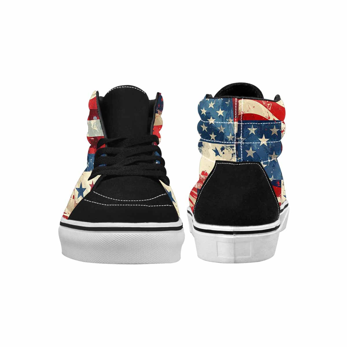 WOMEN'S American Flag Stars High Top Canvas Wallpaper Art Shoes