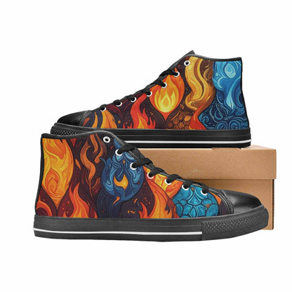 WOMEN'S Fire Flame High Top Canvas Y2K Sneakers
