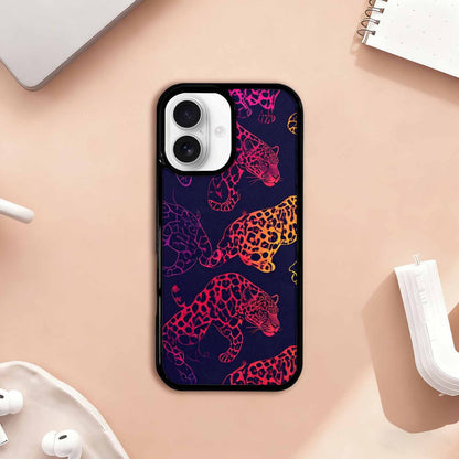 iPhone 17 Case — Leopard Print Neon Seamless Animal Print, Custom Art Phone Cover