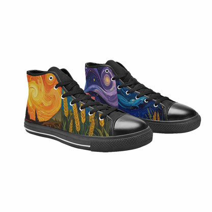 MEN'S Van Gogh-Style Swirl High Top Canvas Dreamcore Shoes