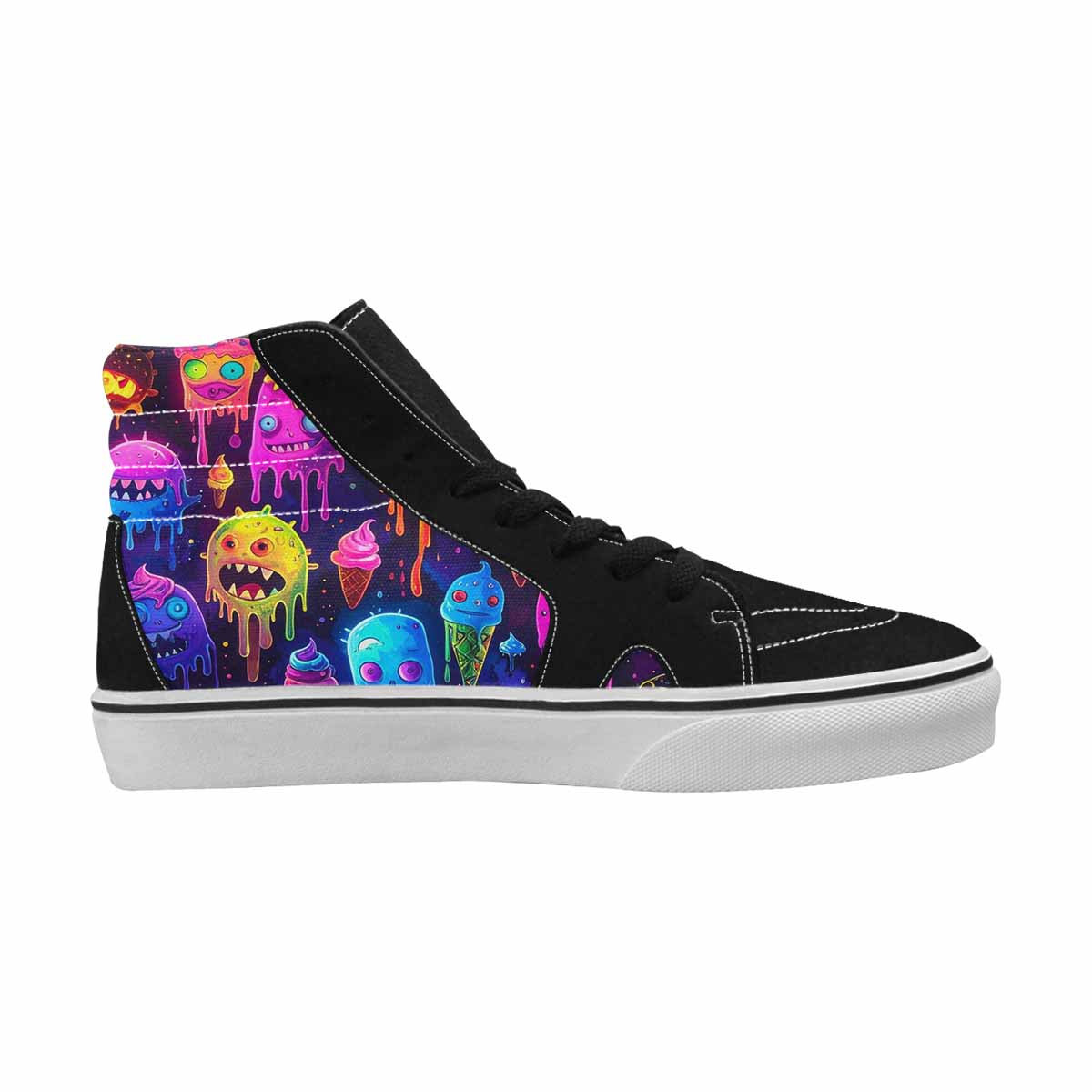 MEN'S Ice Cream Monsters  High Top Canvas Wallpaper Art Sneakers