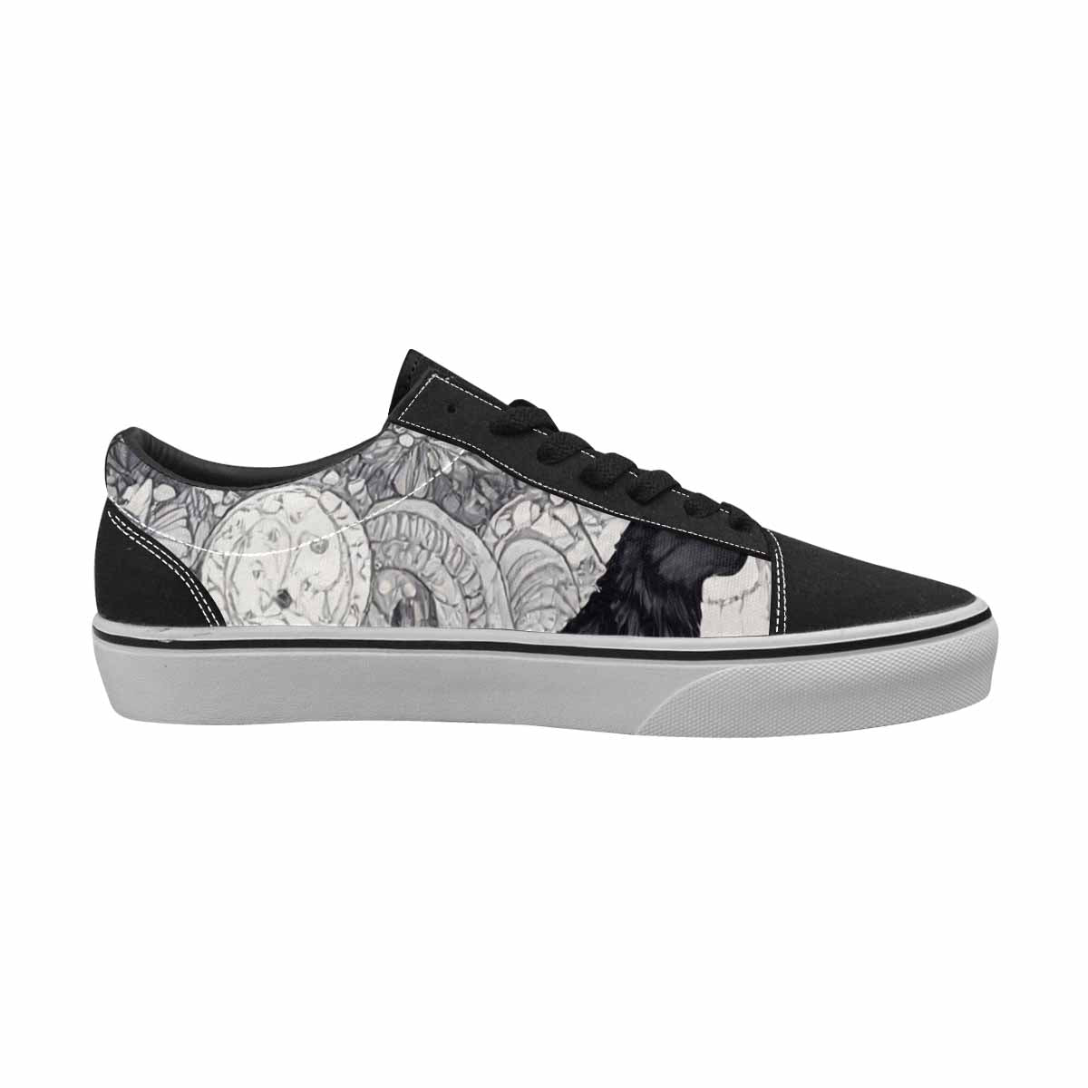 WOMEN'S Wolves Everywhere Collage Canvas Lace-Up Surreal Custom Shoes