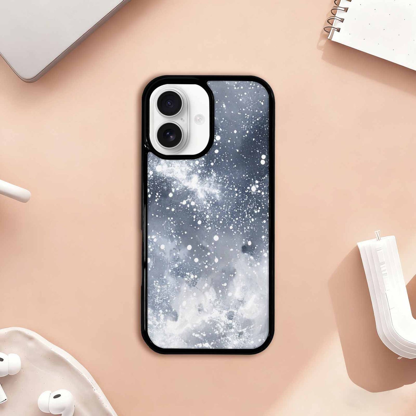 iPhone 17 Case — Galaxy Art Silver White Galaxy Space, Custom Art Phone Cover