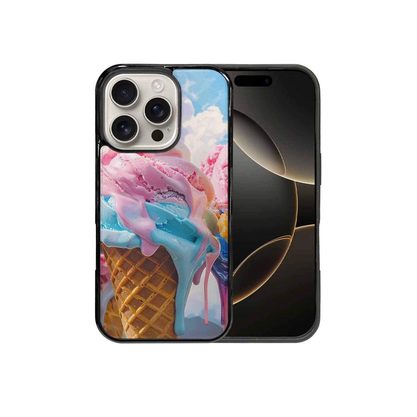 iPhone 16 Pro Case — Collage Of Overlapping Waffle Cone Icecream, Original Design Phone Case