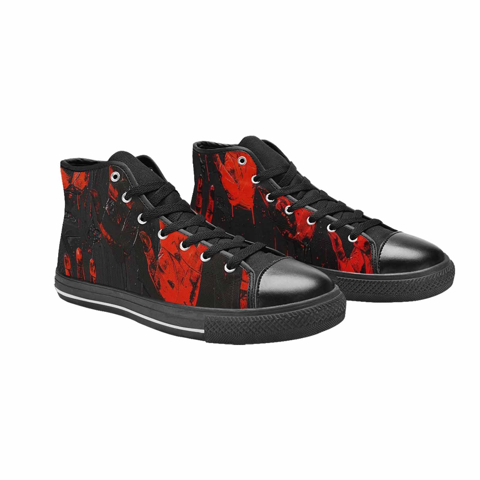 MEN'S Halloween Splatter Handprint High Top Canvas Vivid Custom Shoes
