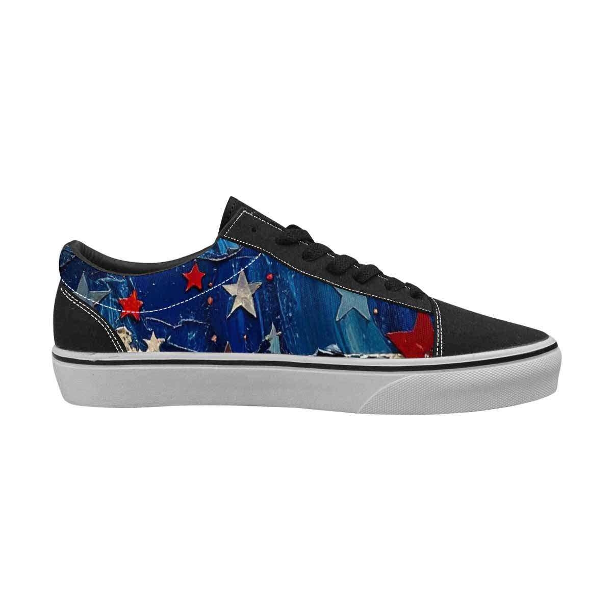 WOMEN'S Patriotic Stars Stripes Lace-Up Canvas Kaleidoscope Sneakers