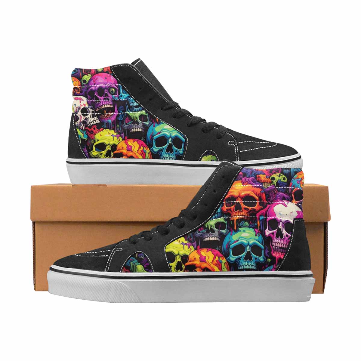 WOMEN'S Camo High Top Canvas Artist-designed Melting Art Custom Printed Shoes