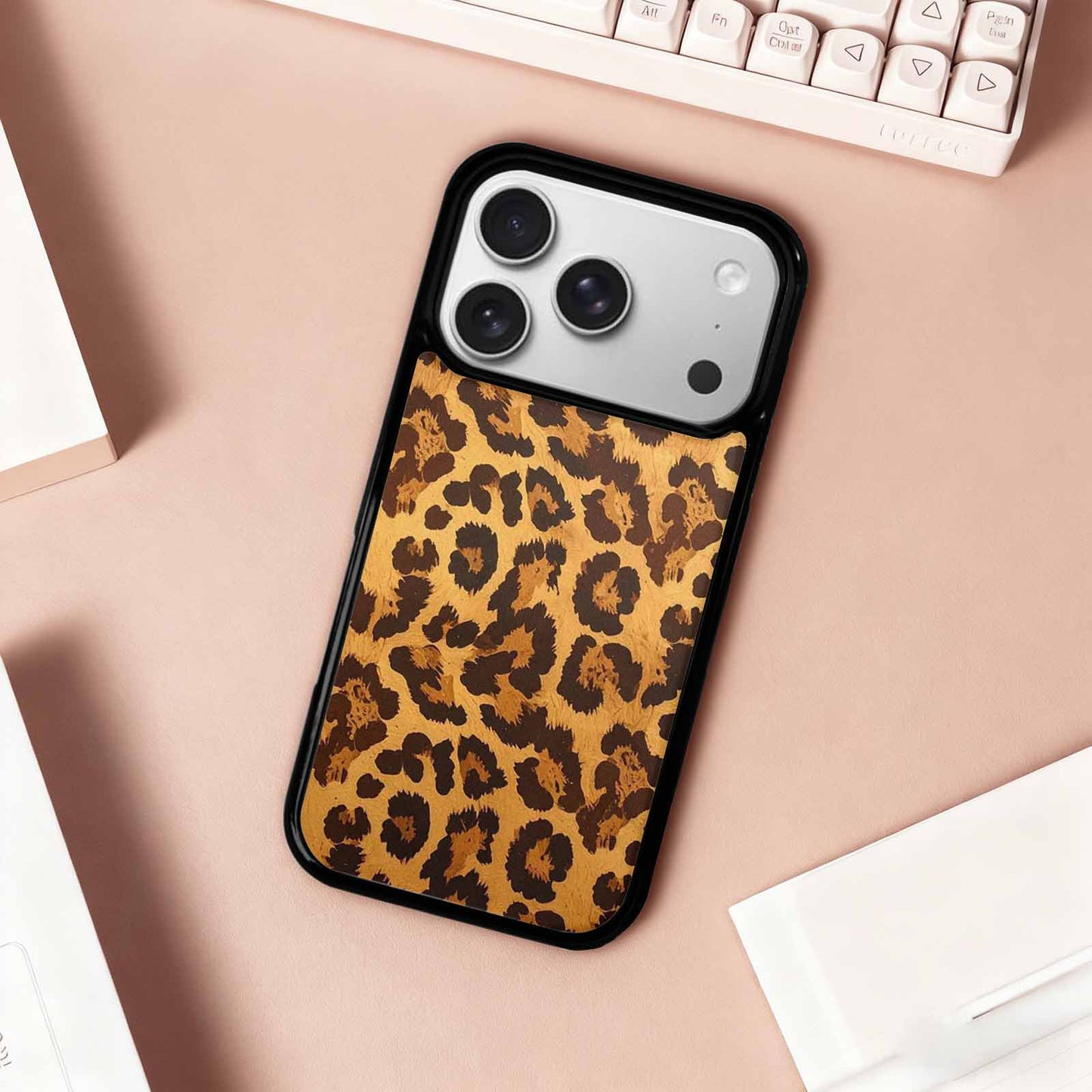 iPhone 17 Pro Case — Classic Leopard Print Warm Golden Animal, Customized Protective Case