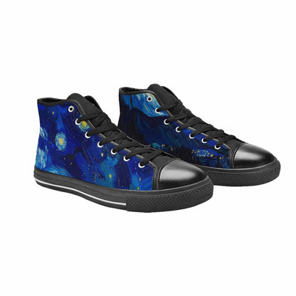 WOMEN'S Starry Night Van Gogh High Top Canvas Aesthetic Custom Shoes