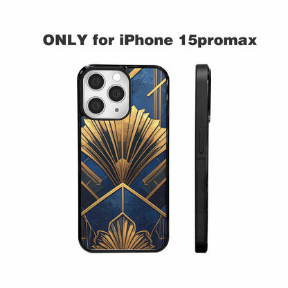 iPhone 15 Pro Max Case — Art Deco Illustration Pattern, Custom Printed Phone Case