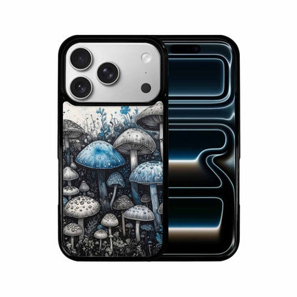 iPhone 17 Pro Case — Mushrooms General Black Blue Ink Original, Personalized Phone Case