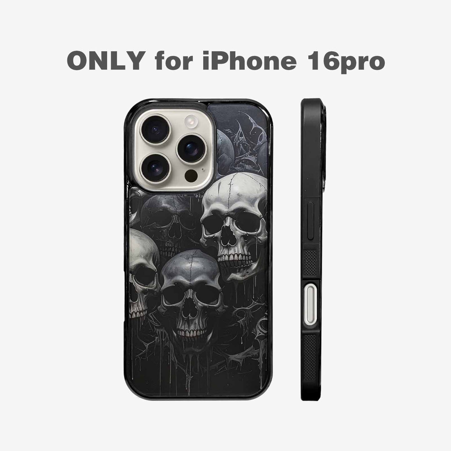 iPhone 16 Pro Case — Grey Dark Black And Grey Tones, Custom Made Phone Cover