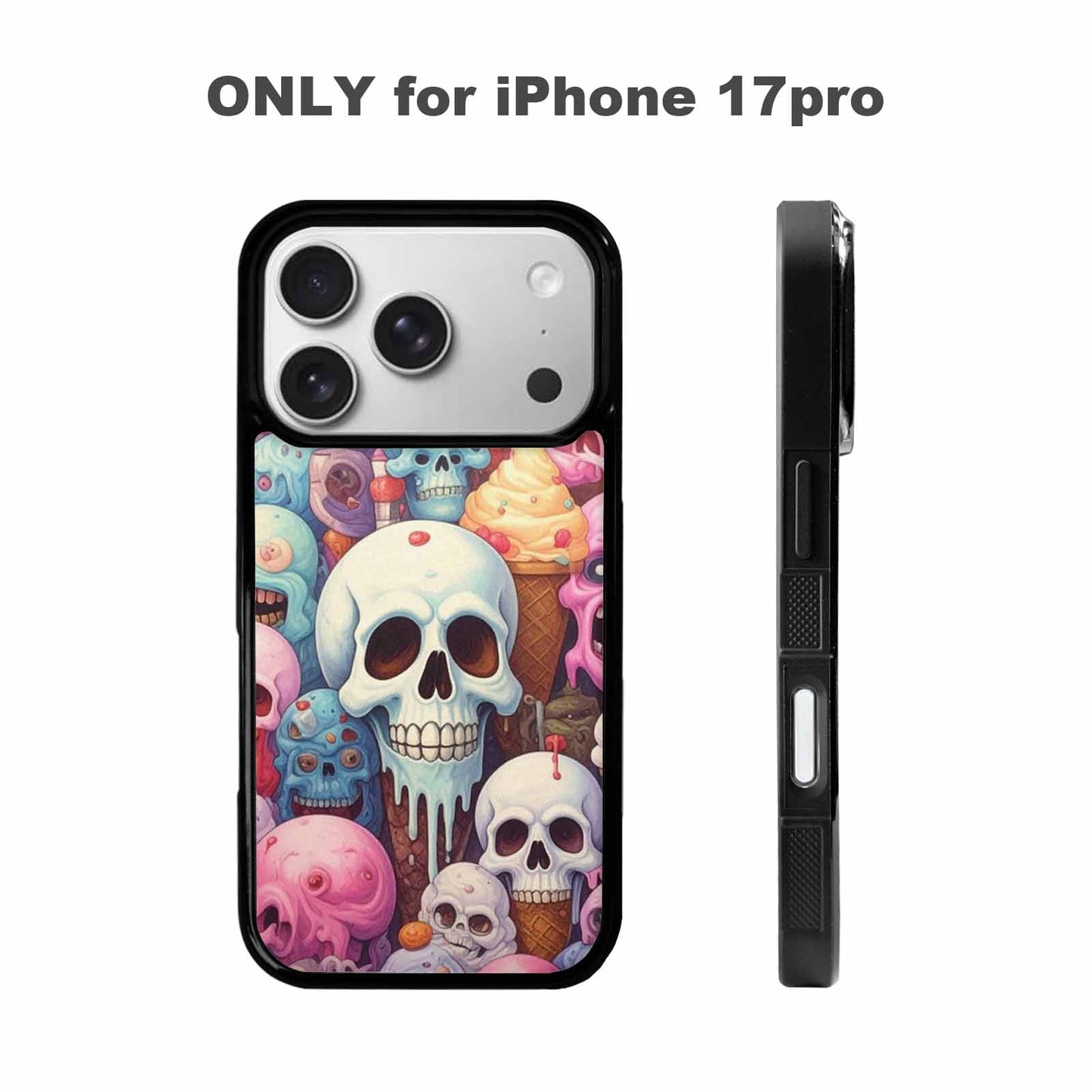 iPhone 17 Pro Case — Ice Cream Monsters Skullsmelti Gothic Skulls, Customized Protective Case