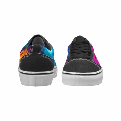 WOMEN'S Smiley Faces × Glow Lace-Up Canvas Vibrant Chaos Custom Sneakers