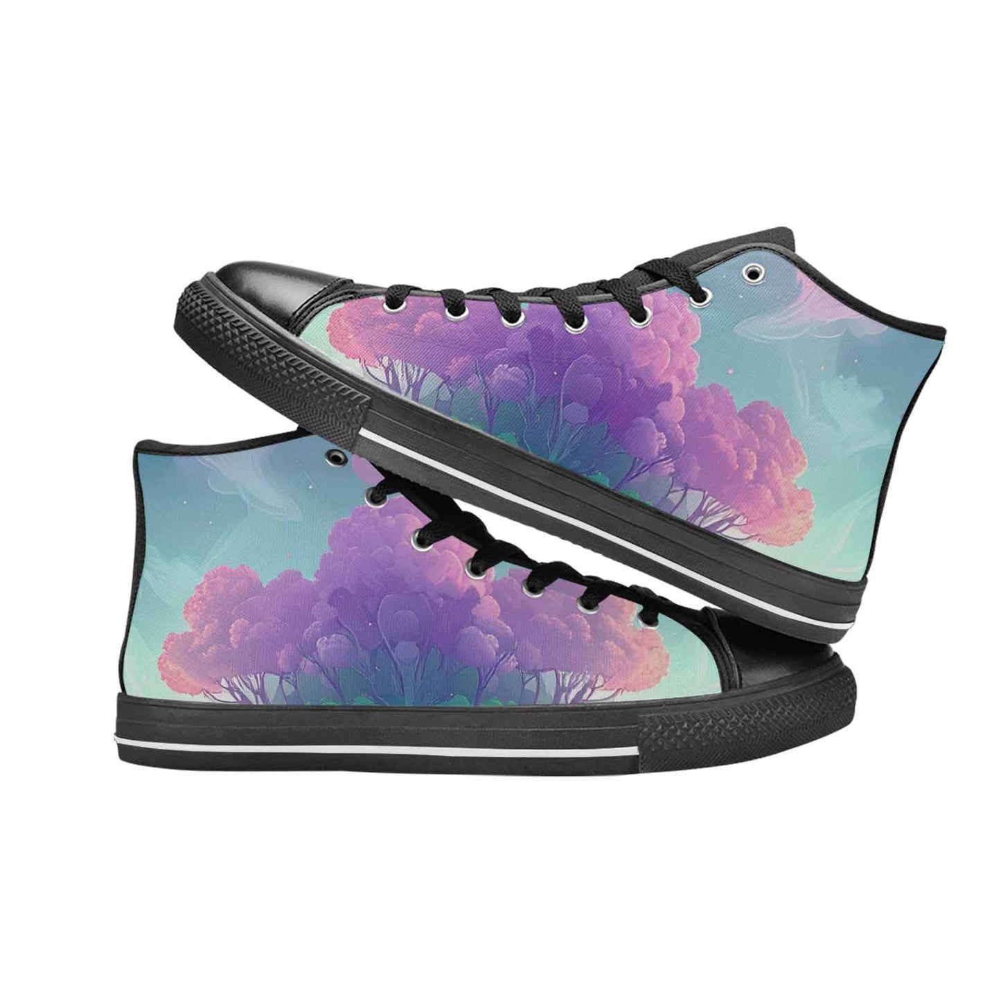 MEN'S Surrealist Dreamscape High Top Canvas Vibrant Chaos Sneakers