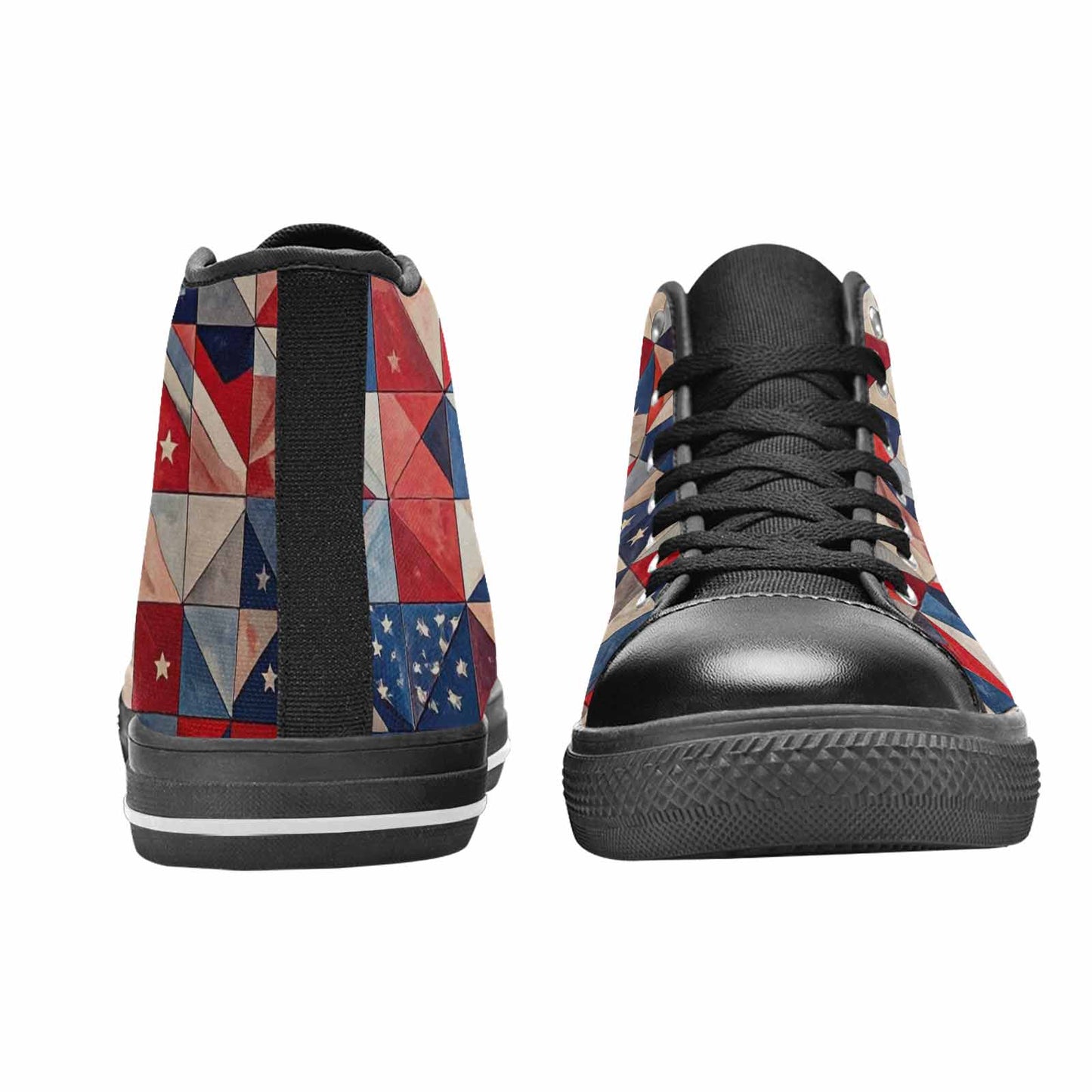 MEN'S American Flag Stars High Top Canvas Grunge Custom Sneakers