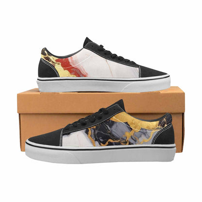 WOMEN'S Marble Vein Lace-Up Canvas Neon Fantasy Custom Shoes