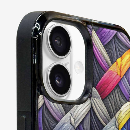 iPhone 16 Plus Case — Asexual Flag Color Theme Small Rainbow, Custom Designed Case Cover