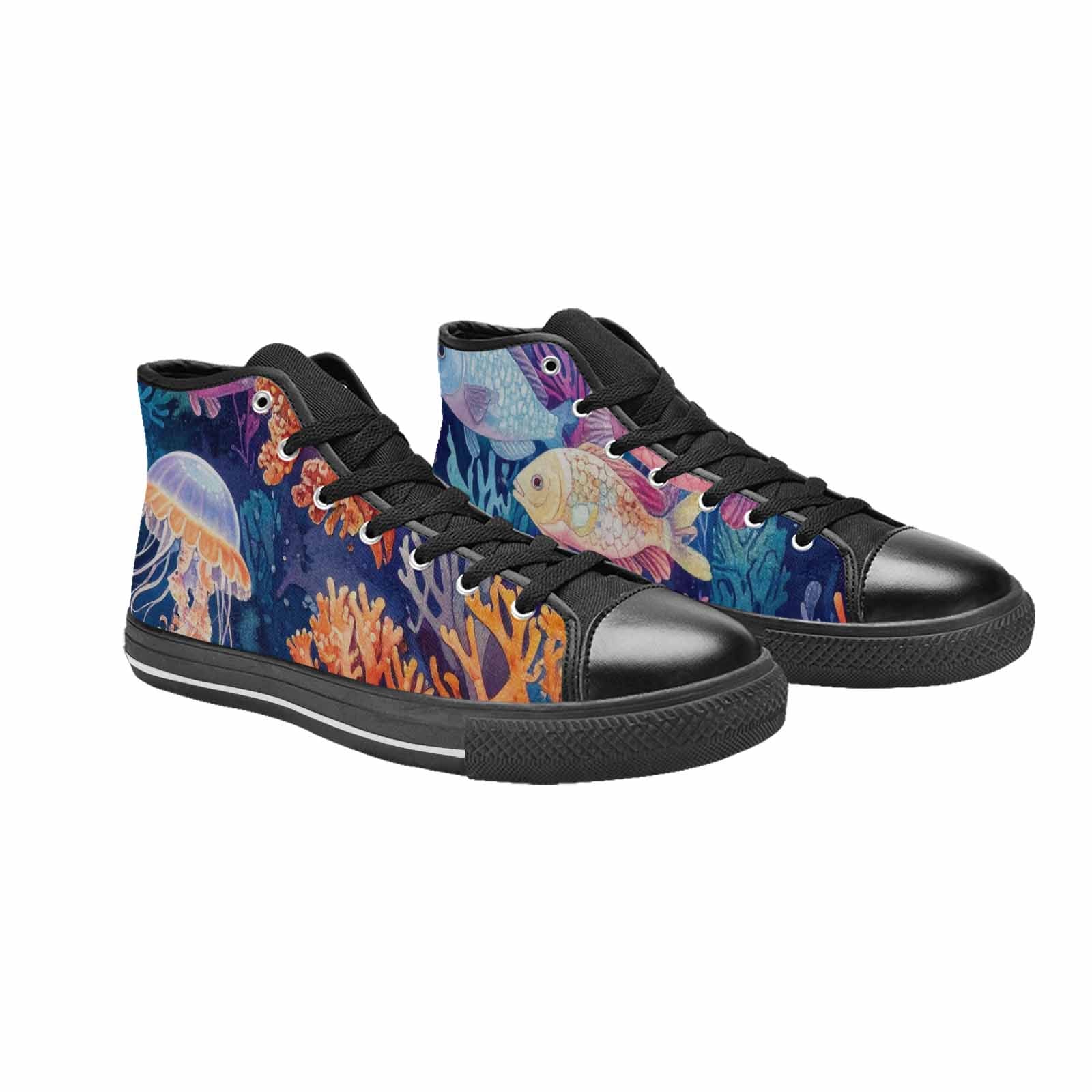 MEN'S Fish Scale Coral High Top Canvas Surreal Sneakers
