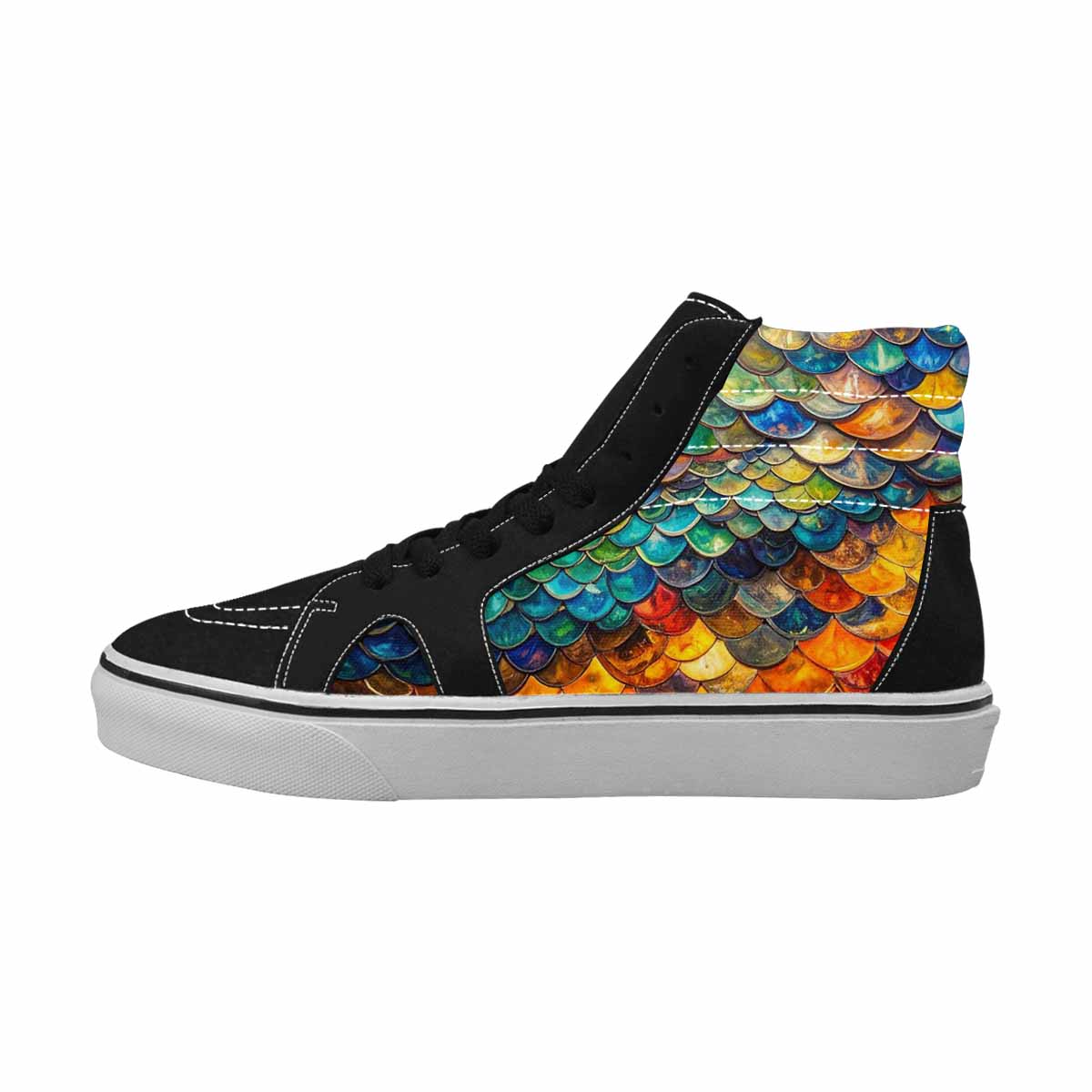 WOMEN'S Reptile Full Color High Top Canvas Graphic Print Vivid Custom Shoes