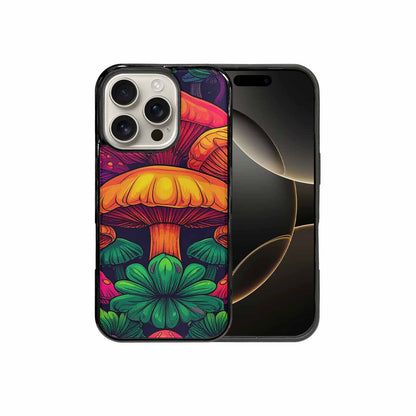 iPhone 16 Pro Case — Psychedelic Mushroom Cartoon Pattern, Original Design Phone Case