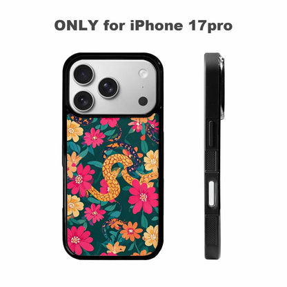 iPhone 17 Pro Case — Snakes Print Floral Seamless Pattern Floral, Custom Made Phone Cover