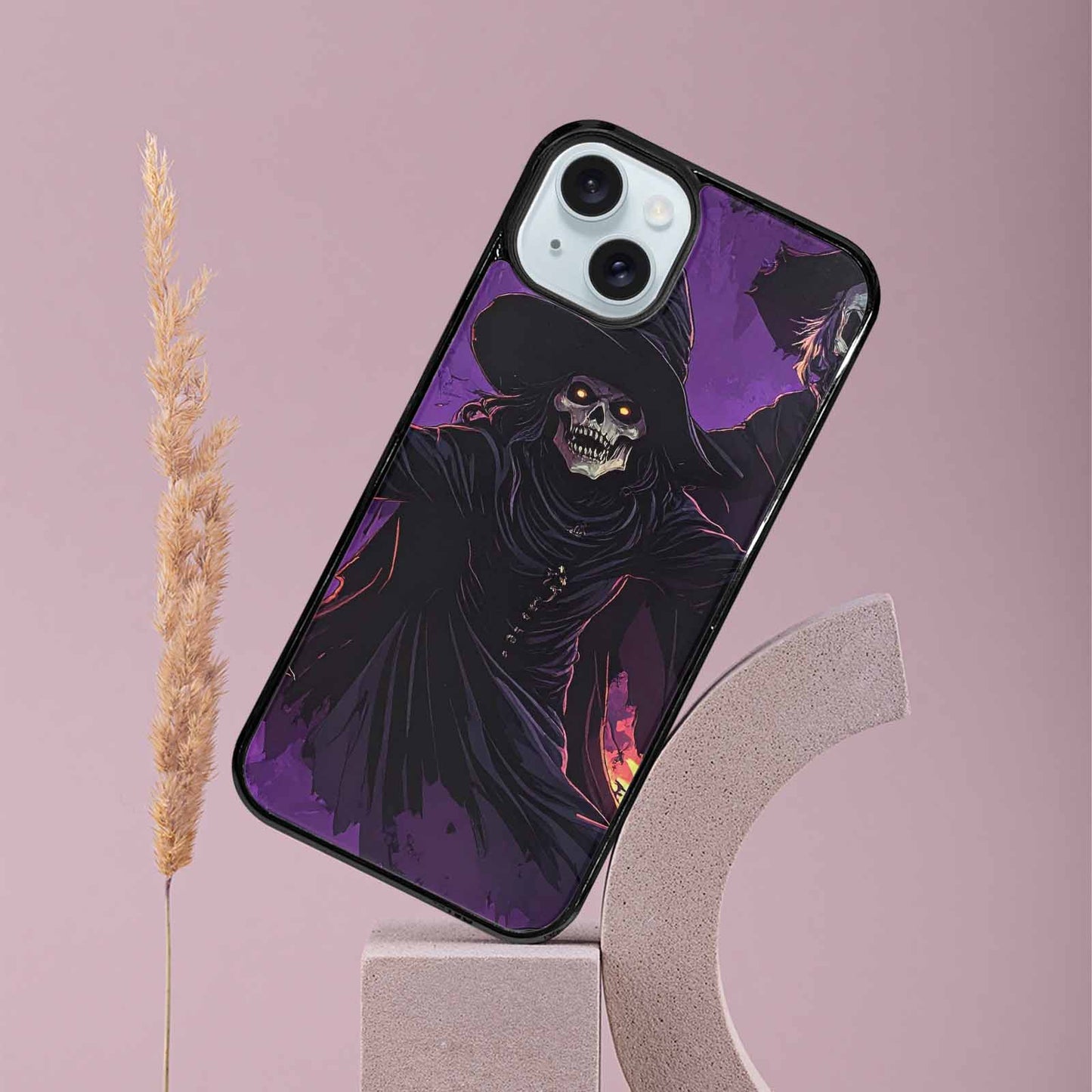 iPhone 15 Plus Case — Scary Horror Halloween Art Print Edge, Custom Designed Case Cover