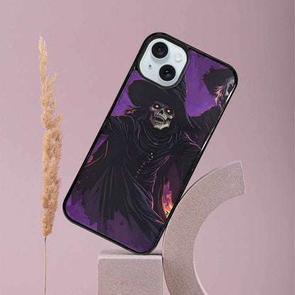 iPhone 15 Plus Case — Scary Horror Halloween Art Print Edge, Custom Designed Case Cover