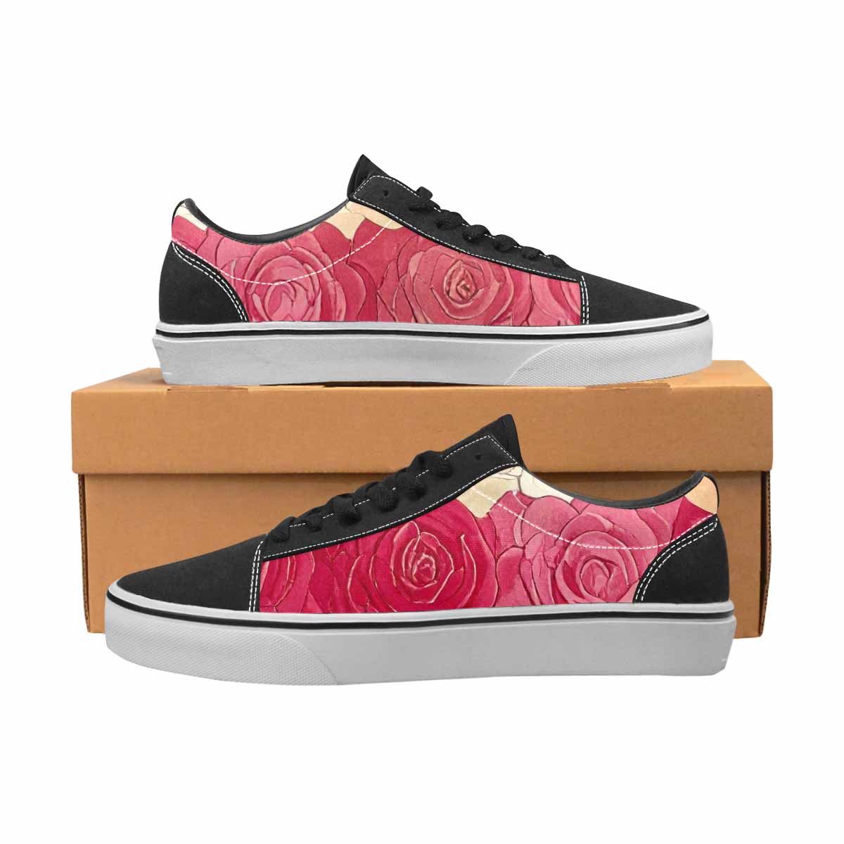 MEN'S Lesbian Flag Color Canvas Lace-Up Vivid Custom Shoes