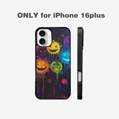iPhone 16 Plus Case — Smiley Faces Glow Smiley Faces Pattern, Original Design Phone Case
