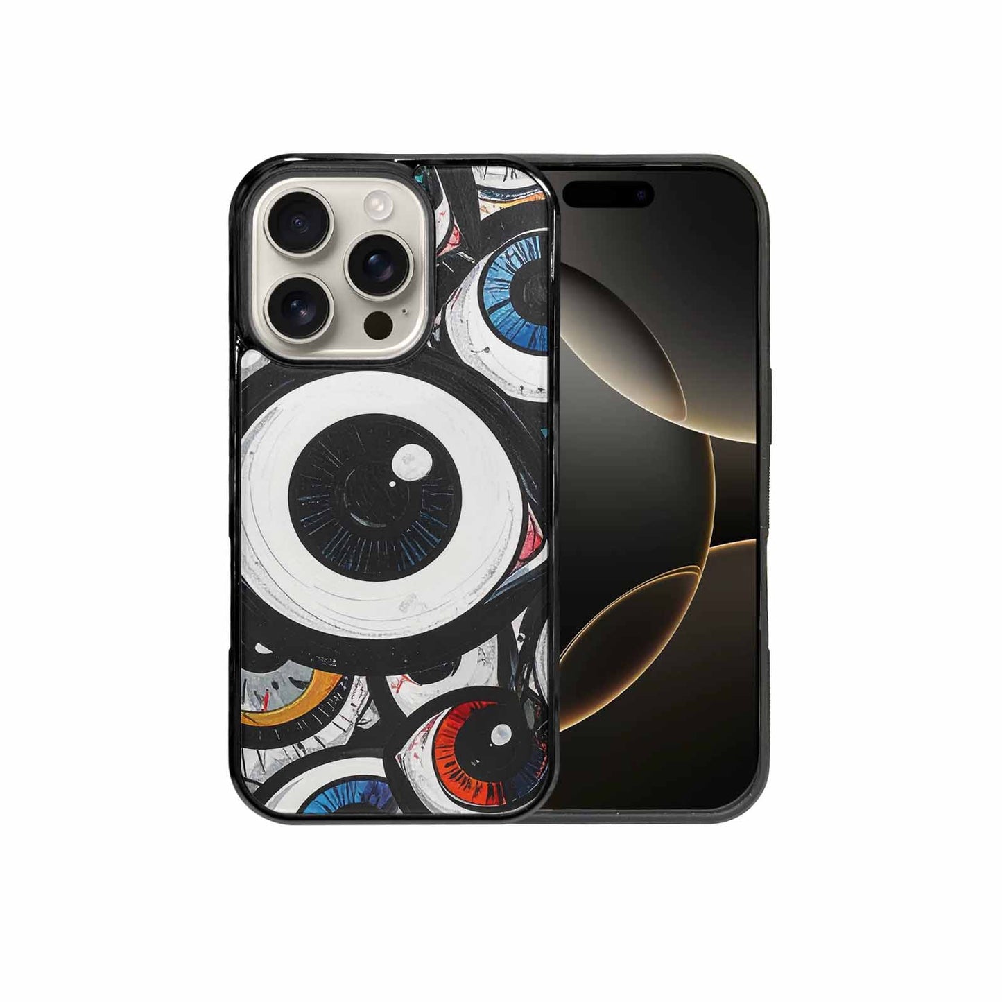 iPhone 16 Pro Case — Googly Cartoon Eyeballs, Custom Designed Case Cover