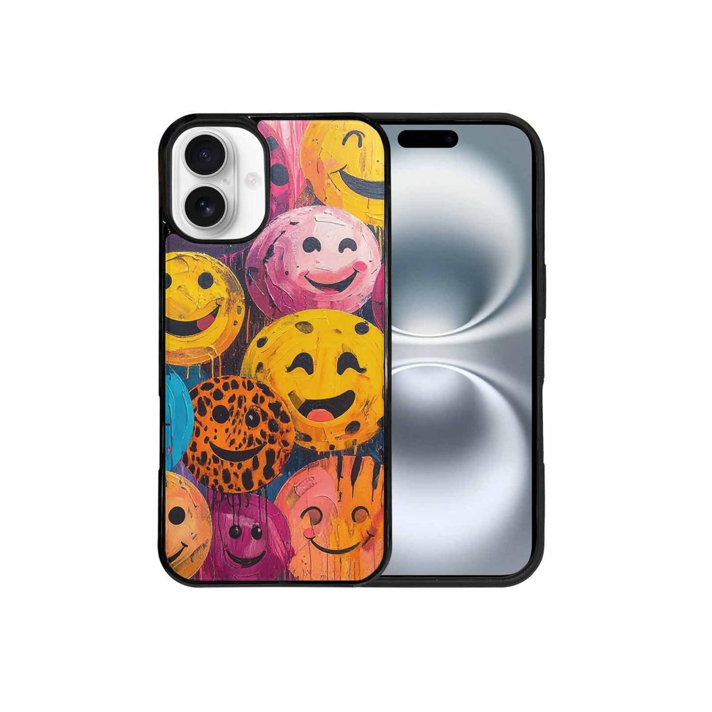 iPhone 16 Plus Case — Smiley Faces Animal Printsmile, Personalized Phone Case