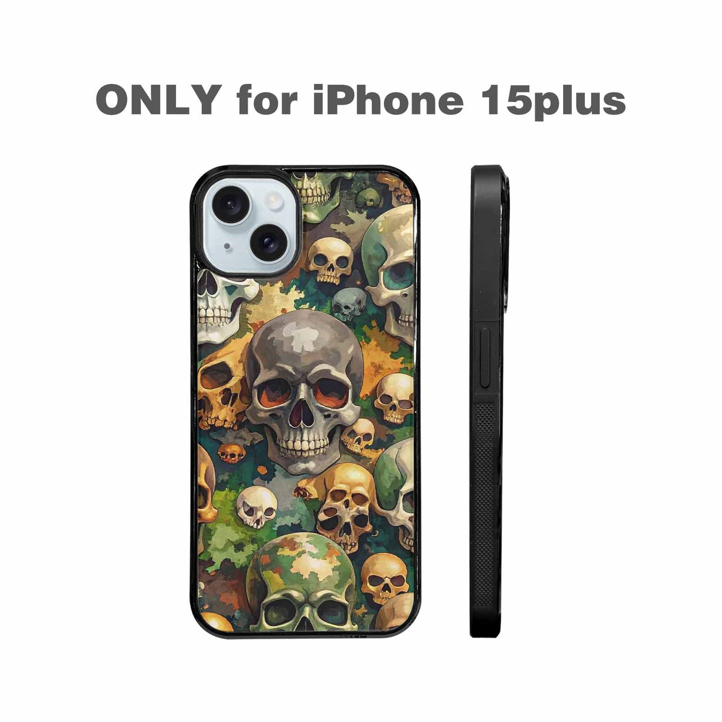iPhone 15 Plus Case — Skulls Camoskulls Pattern Hu Avd, Original Design Phone Case