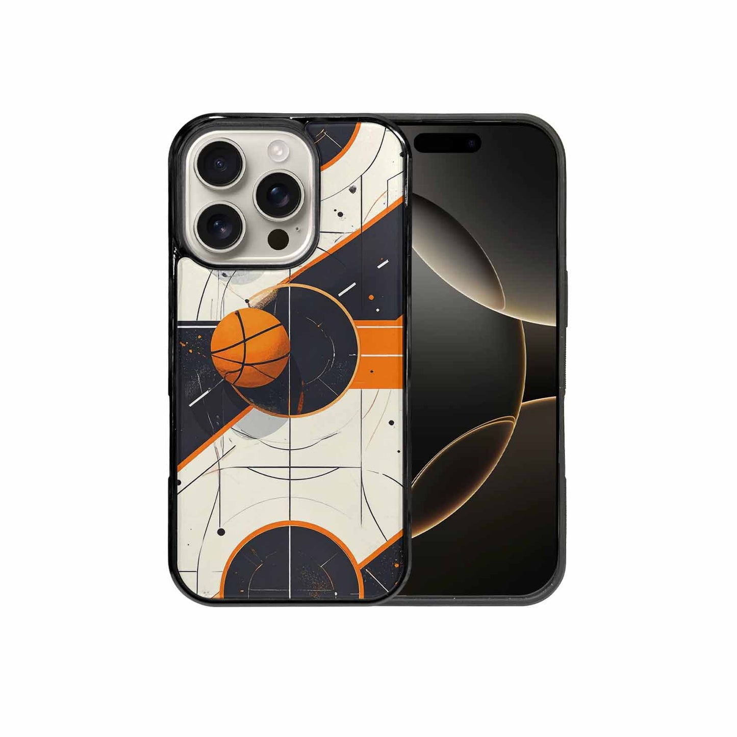 iPhone 16 Pro Case — Basketball Pattern Court Lines And Balls, Custom Phone Case