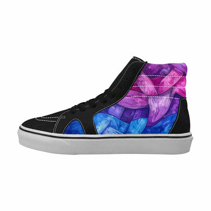 WOMEN'S Bisexual Flag Color High Top Canvas Dark Academia Sneakers