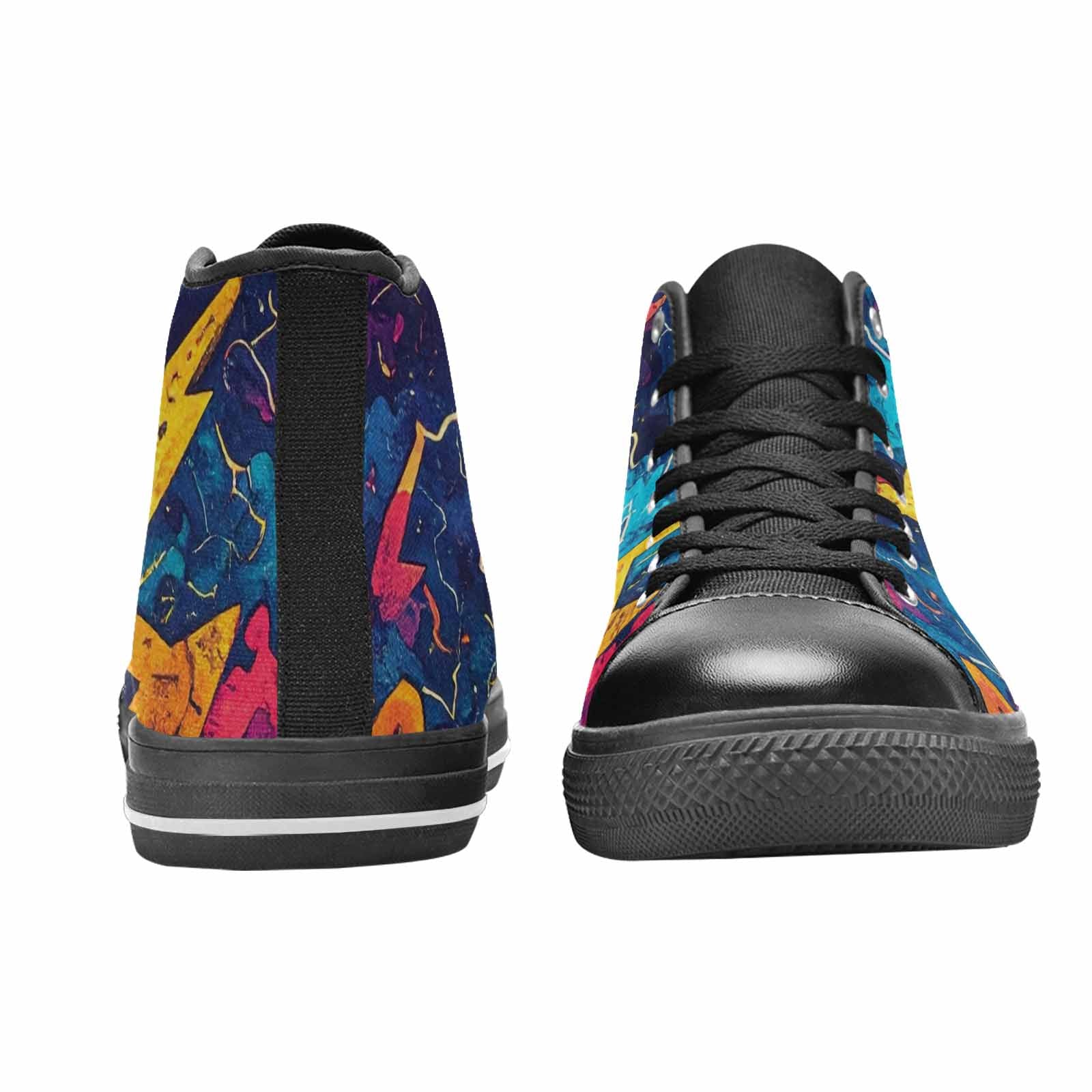 WOMEN'S Lightning Bolt High Top Canvas Vibrant Chaos Shoes