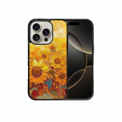 iPhone 16 Pro Case — Impressionist Sunflower Brushstroke Pattern Hundreds Of, Custom Made Phone Cover