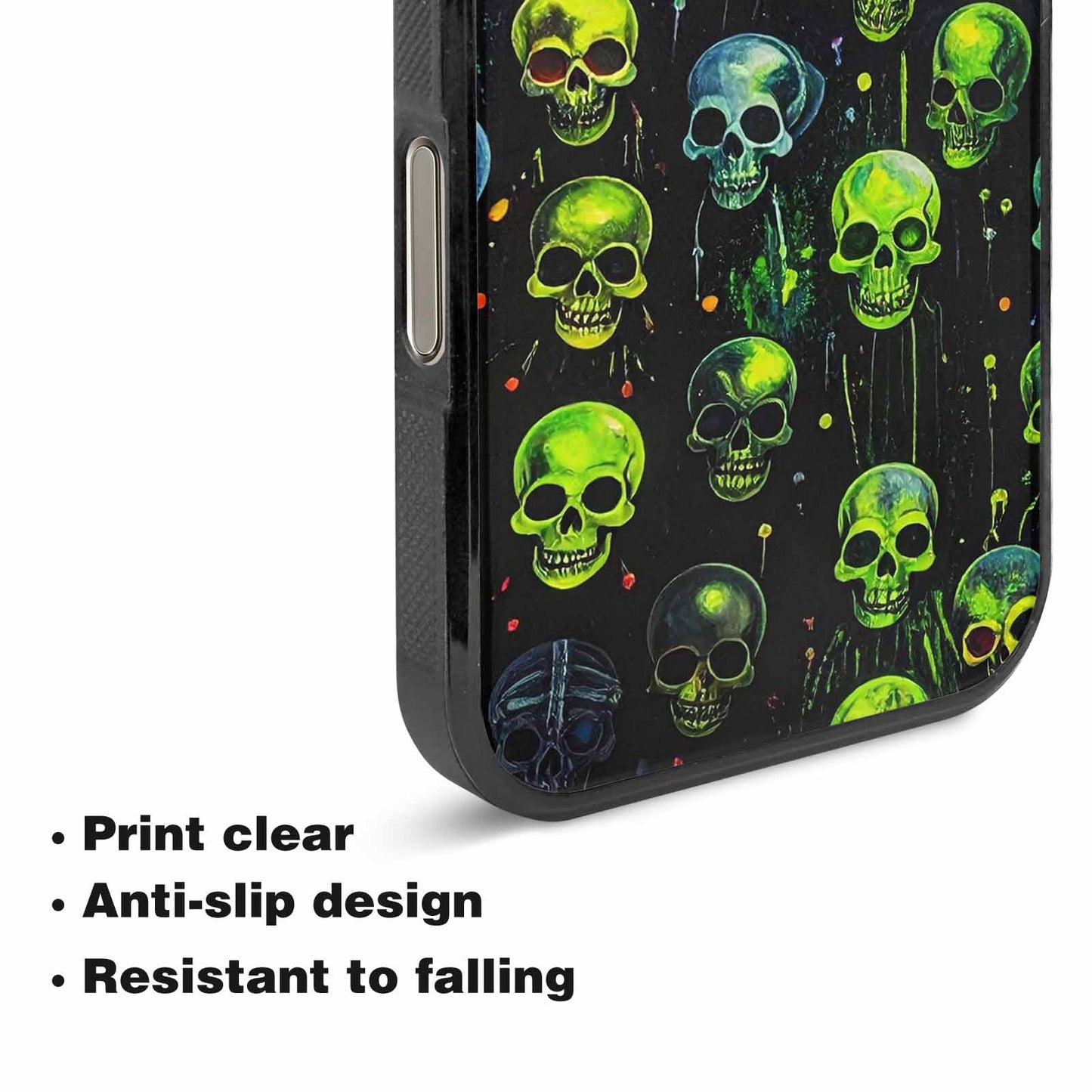 iPhone 16 Pro Max Case — Skeletons Neon Green Glowskele Egb, Custom Made Phone Cover