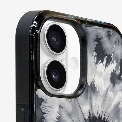 iPhone 16 Plus Case — Tie Dye Black And Gray Blended, Custom Printed Phone Case