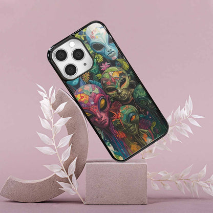 iPhone 15 Pro Max Case — Aliens Pattern Hundreds Of Sma Cbj, Unique Phone Case Design
