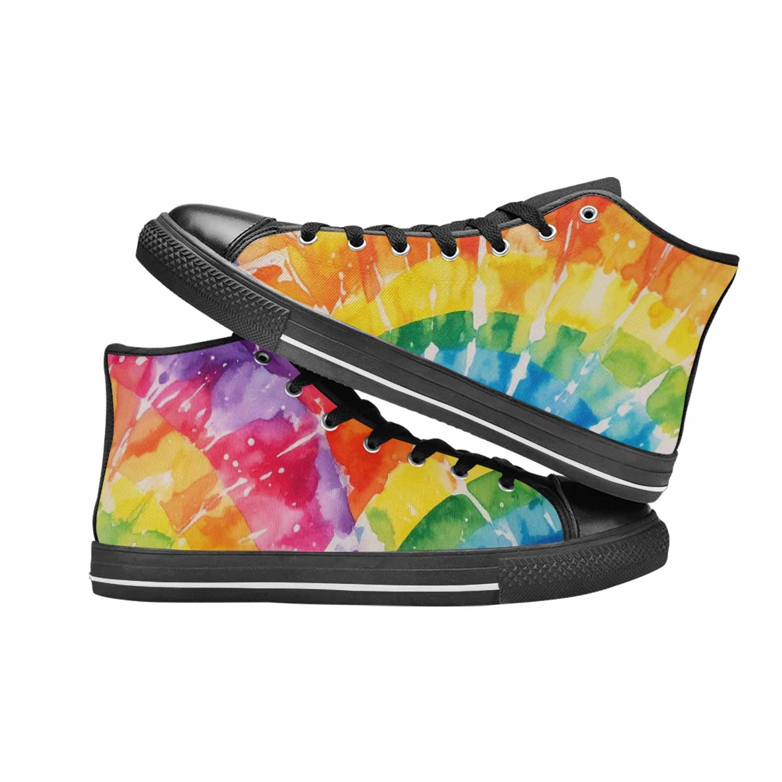 WOMEN'S Tie Dye - High Top Canvas Neon Fantasy Sneakers