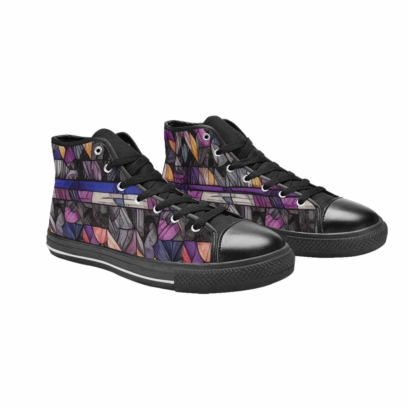 MEN'S Asexual Flag Color High Top Canvas Aesthetic Custom Sneakers