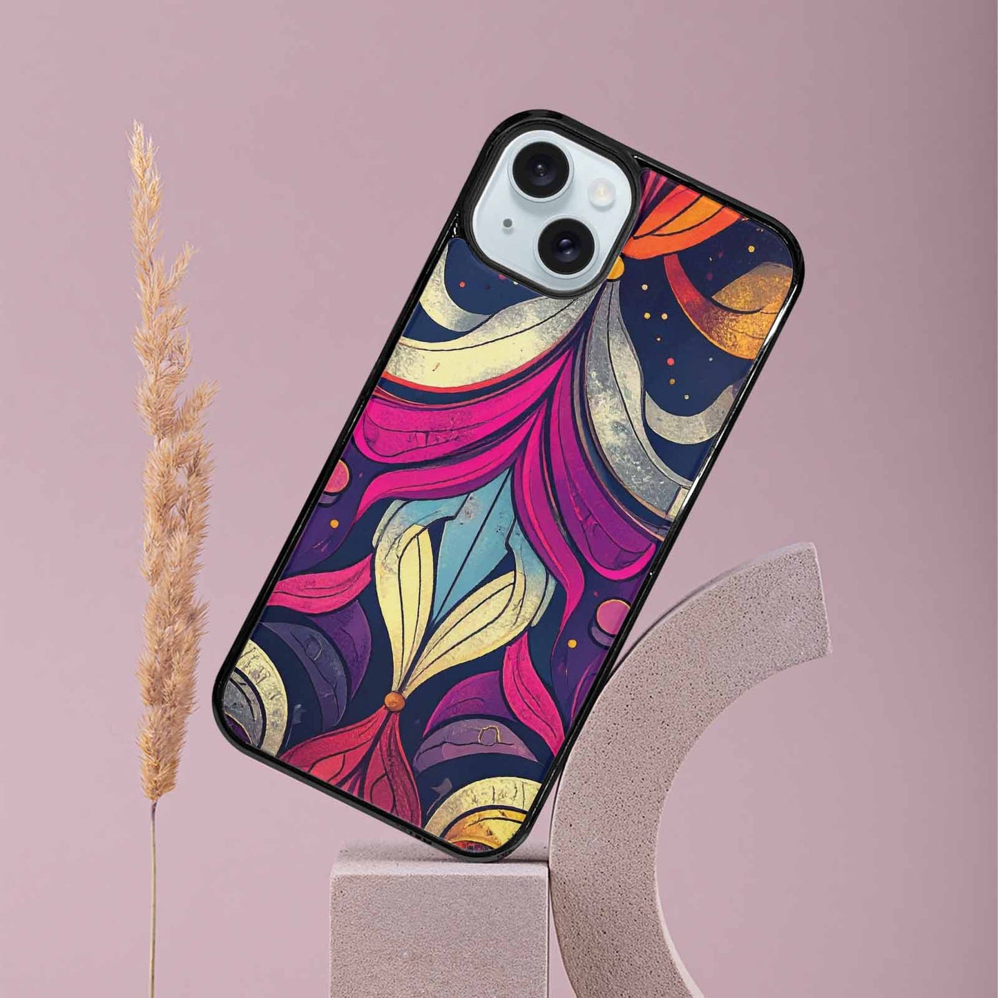 iPhone 15 Plus Case — 1970s Disco Cartoon Art Pattern, Unique Phone Case Design
